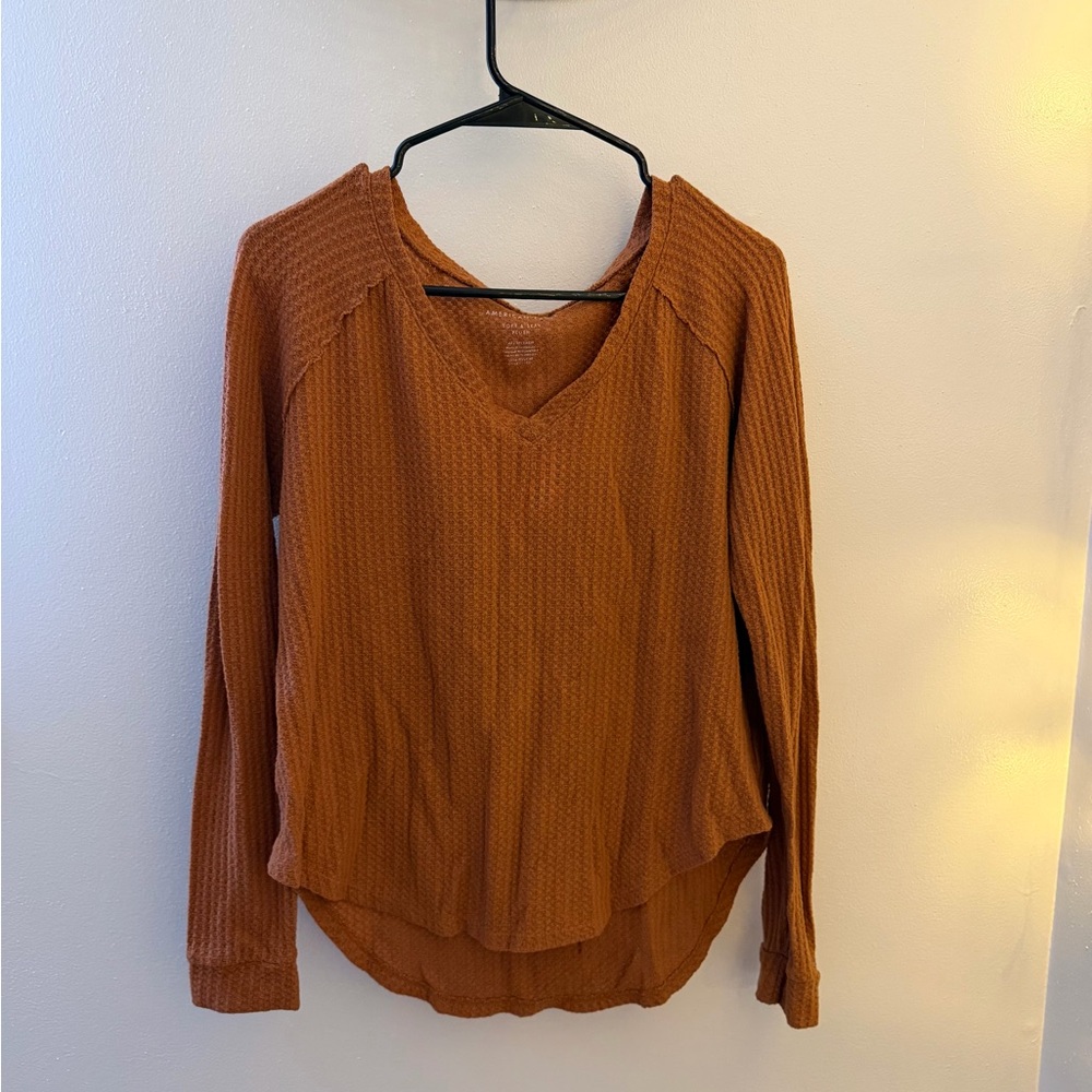 American Eagle Outfitters Soft & Sexy Plush Top in Rust